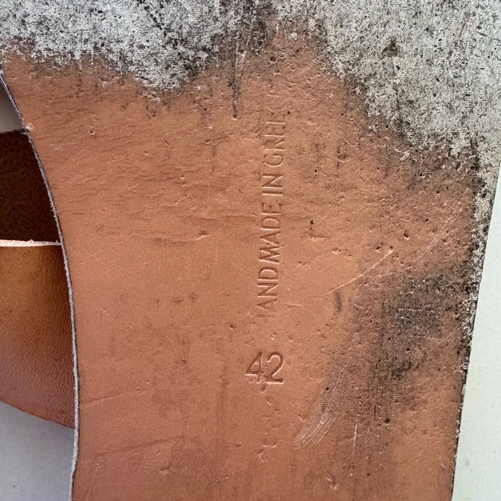 Ancient Greek Sandals Tan Leather Slide Sandals
